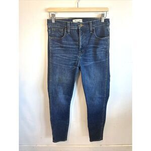 Madewell Blue‎ Denim 10" High-Rise Skinny Jeans Womens Stretch Dark Wash Size 29
